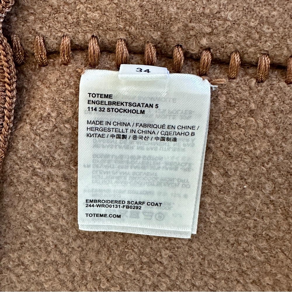 Toteme Embroidered Scarf Coat - Picture 9 of 16